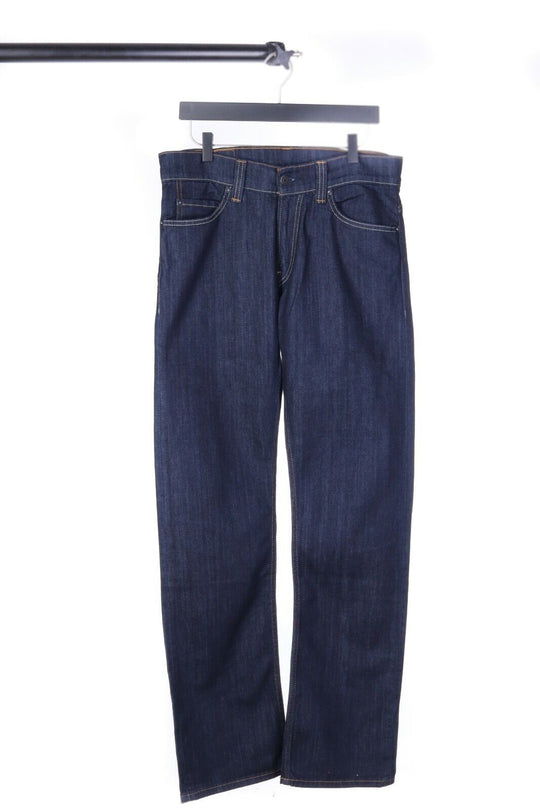 Men'S LEVI'S 506 Navy Blue Cotton Denim Straight Jeans Size W 31 L 34