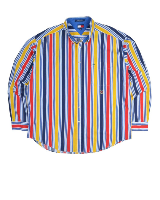 Vintage TOMMY HILFIGER Shirt Striped Cotton Mens Size XL
