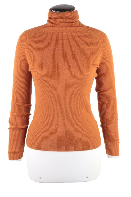 Women's HUGO BOSS Orange Turtleneck Sweater Jumper Size M