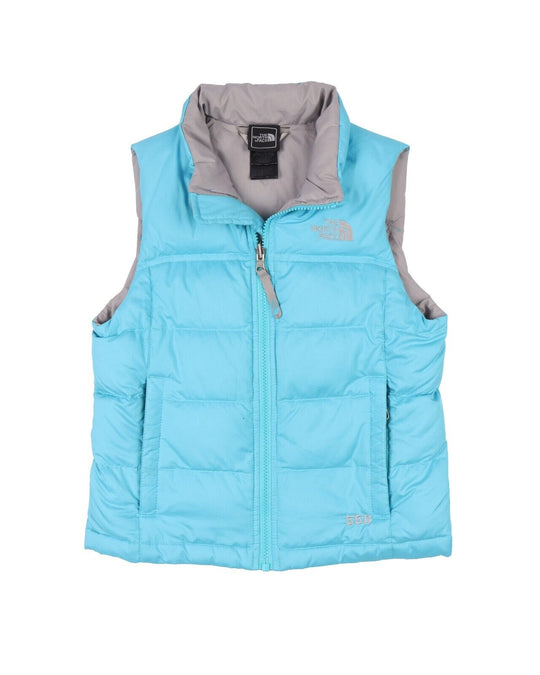 THE NORTH FACE 550 Vest Blue Down Puffer Quilted Kids Waistcoat Size XS