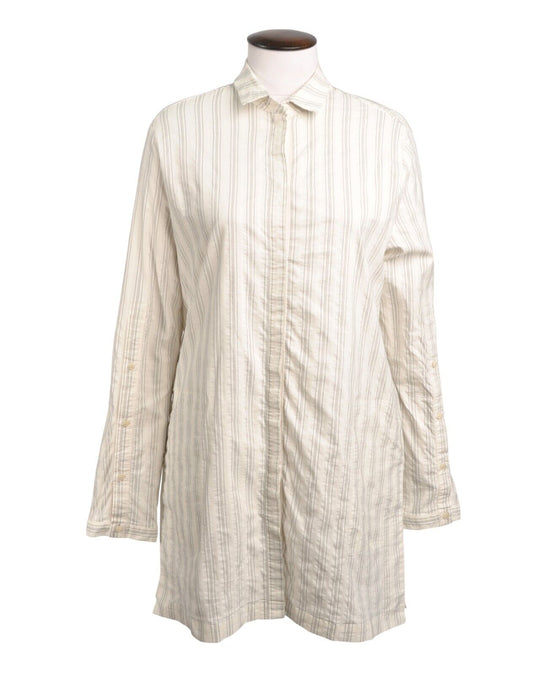 ANETTE GORTZ Blouse Top Shirt Gray Dyed Striped Women's Size 42