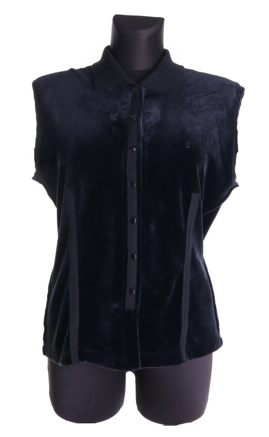 Women's SONIA RYKIEL PARIS Black Velvet Vest Waistcoat Size L