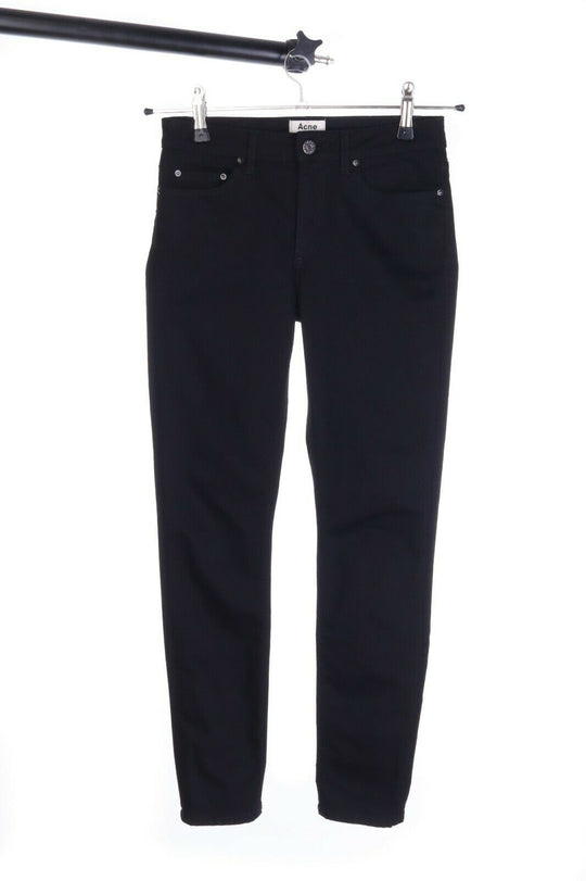 Women's ACNE STUDIOS Cotton Denim SKIN 5 BLACK Jeans Size 27 / 32