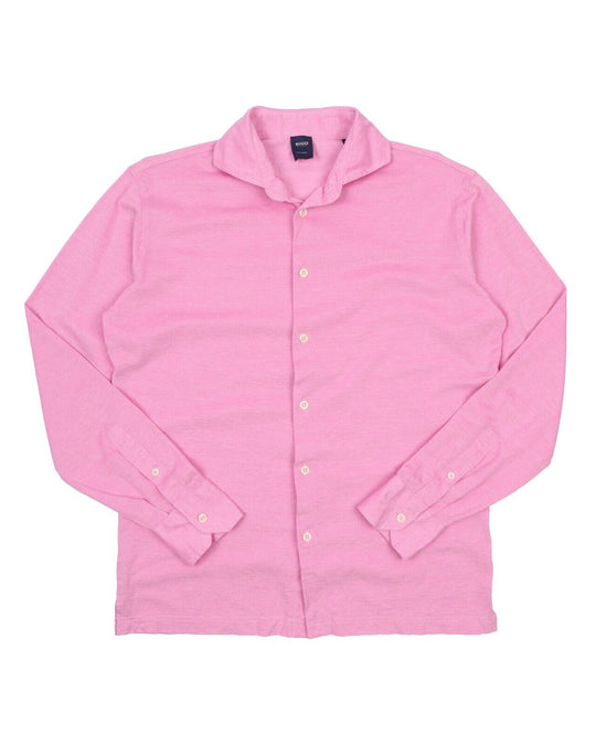 Men's BOGGI Milano Pink Pique Cotton Shirt Size M