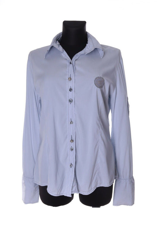 Women's BOTTEGA White Cotton Striped Button Front Shirt Size 42