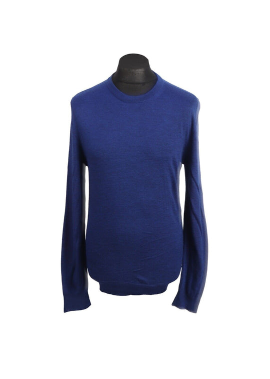 ZADIG VOLTAIRE Razor Pullover Blue Crew Neck Merino Wool Men's Jumper Size L