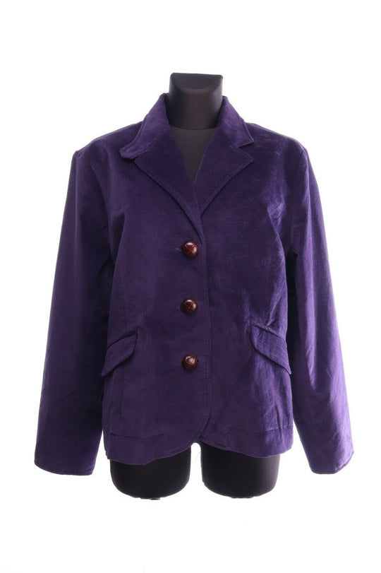 LL BEAN Purple Velvet Blazer Jacket Size 20 Pet