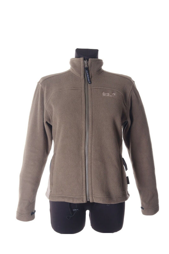Women's JACK WOLFSKIN Olive Nanuk Fleece Full Zip Outdoor Midlayer Size s / 10