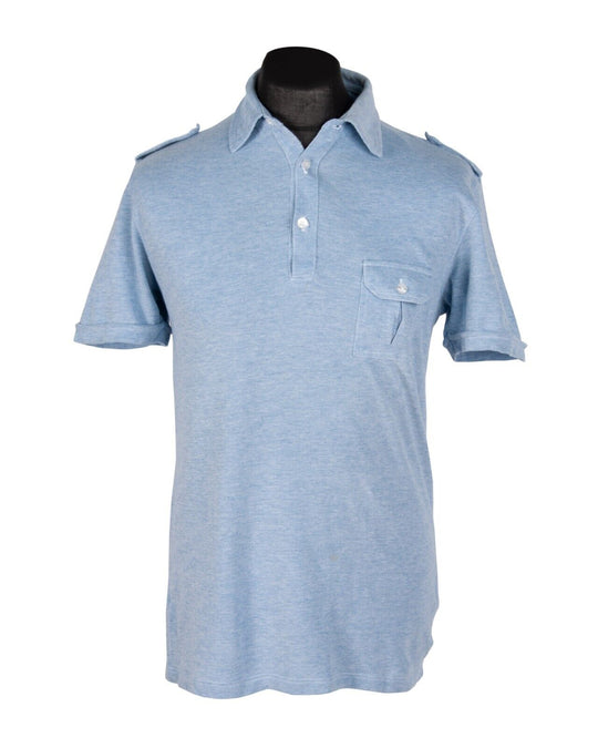 GRAN SASSO Polo Shirt Blue Pique Cotton Men's Size 50