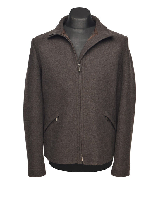 GIORGIO ARMANI Jacket Brown Wool Mens Short Coat Size 46 IT