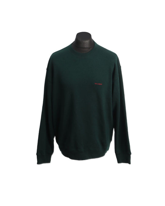 Vintage PAUL & SHARK Green 100% Lana Wool Crew Neck Sweater Men's Jumper Size L