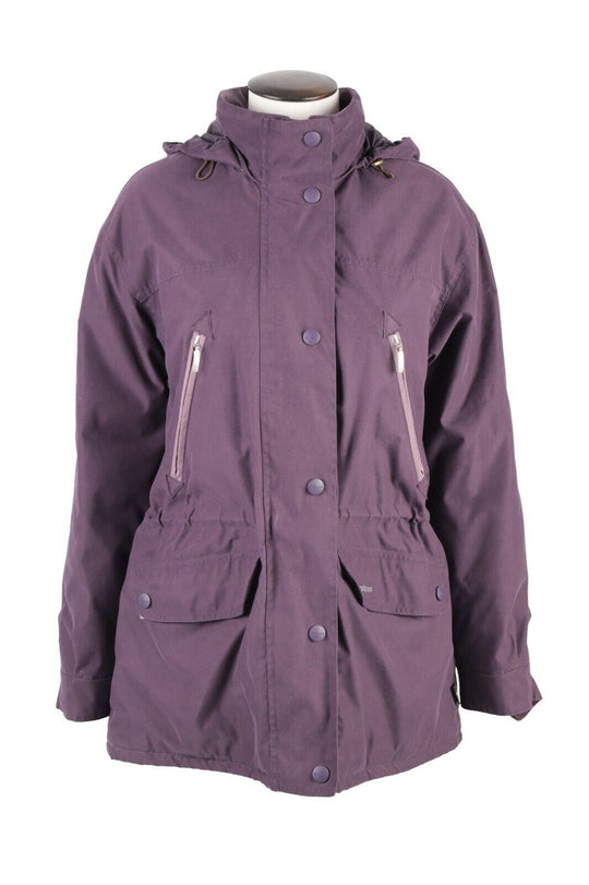 Women's BARBOUR Coldstream Microfibre Purple Parka Jacket Size UK 14 US 10