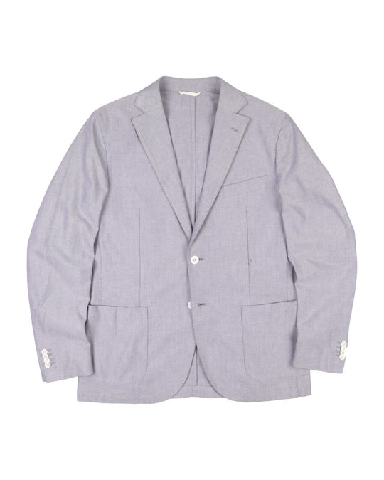 LUIGI BIANCHI MANTOVA Sport Coat Blue Unlined Cotton Mens Blazer Size 52 IT