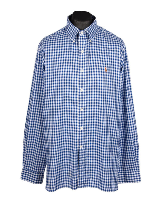 Polo By RALPH LAUREN Shirt Blue Gingham Check Cotton Men's Size XL