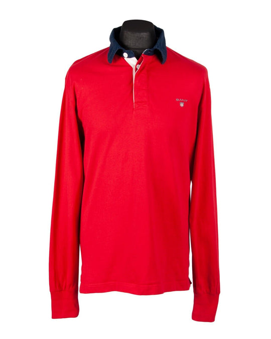 GANT Jumper Rugby Collared Longsleeve Red Cotton Men's Size L