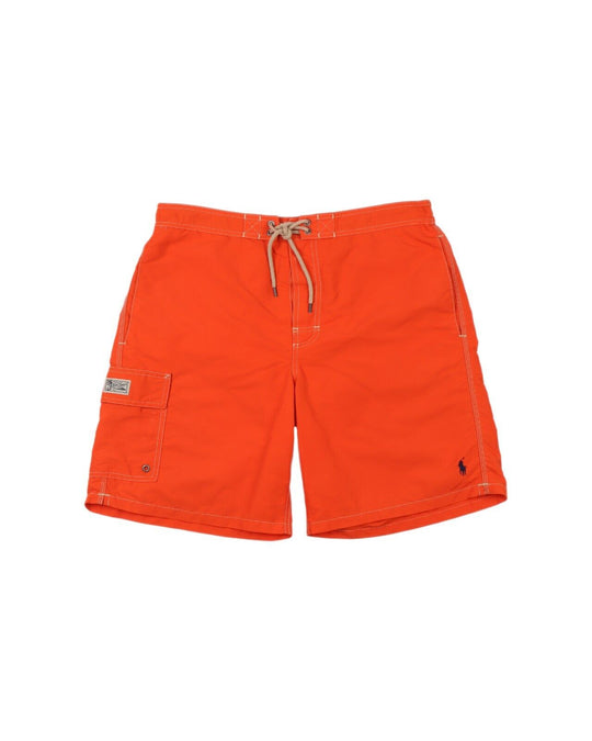 Polo RALPH LAUREN Swim Shorts Orange Nylon Mens Bermuda Size L
