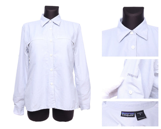 Women's PATAGONIA Light Blue Long Sleeve Shirt Size 8