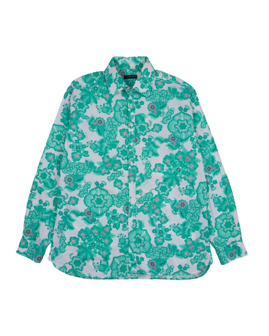 BURBERRY London Shirt Floral Cotton Mens Size 43 / 17