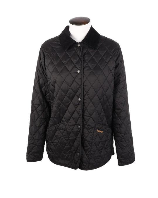 Women's BARBOUR Black Quilted Shaped Liddesdale Jacket Size UK 10 US 6