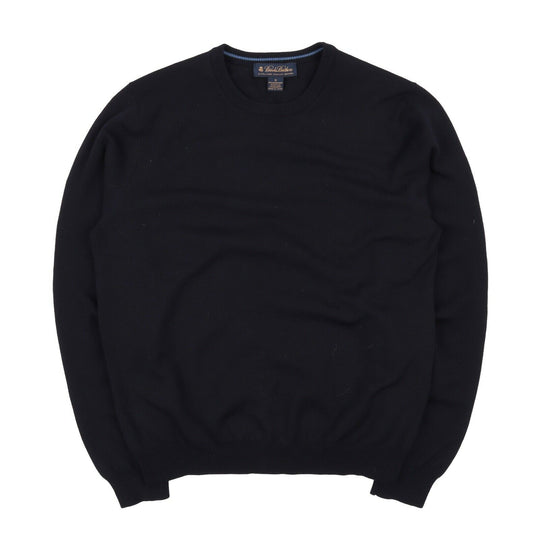 BROOKS BROTHERS Black Wool Crew Neck Long Sleeve Sweater Jumper Size S