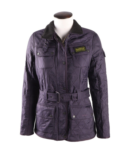 Women's BARBOUR International Polarquilt Purple Jacket Size UK 8 US 4
