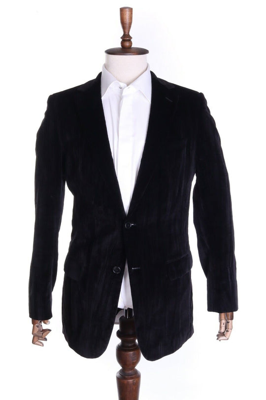 Men's HUGO BOSS Black 100% Cotton Velvet Achto / Hagoni Blazer Jacket Size 94