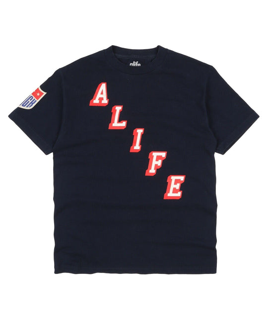 Men's ALIFE Navy Blue Big Logo Cotton Tee T - Shirt Size M