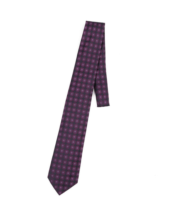 LUIGI BORRELLI Napoli Tie Blue Purple Floral Silk Men's Woven Necktie