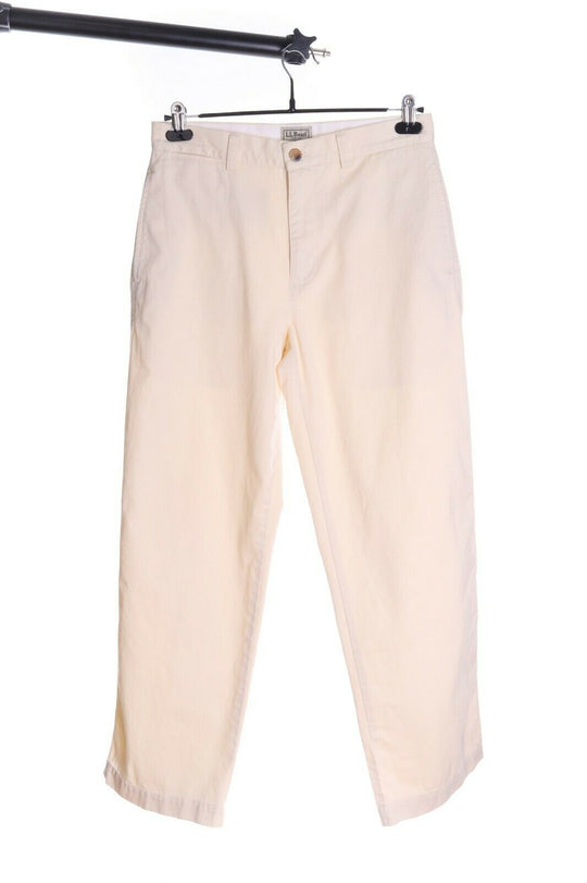 Men's L.l. BEAN Ivory 100% Cotton Chinos Pants Size 30