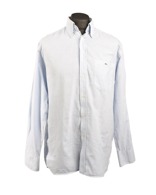 LACOSTE Shirt Blue Oxford Cotton  Men's Size 43