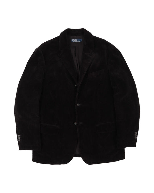 POLO RALPH LAUREN Blazer Black Corduroy Cotton Men's Suit Jacket Size L