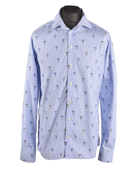 ETON Shirt Blue Parachutist Mens Slim Fit Button Up Size 42 / 16.5