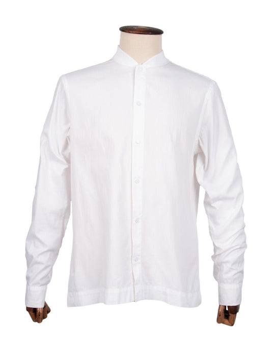 ALL SAINTS Hoboken Ls Shirt White Cotton Men's Snap Bomber Size L
