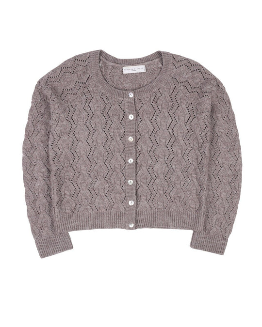 FABIANA FILIPPI Cardigan Gray Silk Cotton Women's Knit  Jumper Size 12UK / M