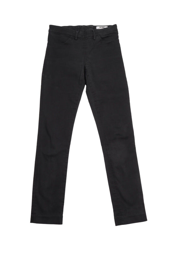Women's ACNE STUDIOS Skin Black Cotton Denim Slim Jeans Size 28 / 32