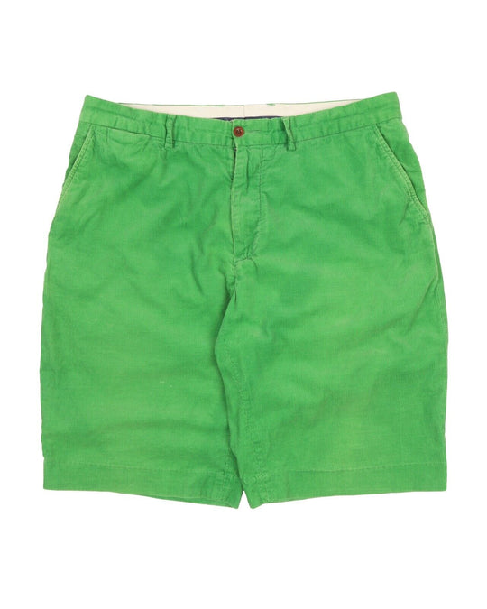 Men's Polo RALPH LAUREN Green Corduroy Cotton Chino Shorts Size 36