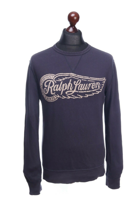 RALPH LAUREN Denim & Supply Navy Cotton Crew Neck Sweater Jumper Size S