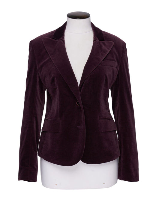 ETRO Milano Blazer Purple Velour Cotton Women's Jacket Size 46 IT