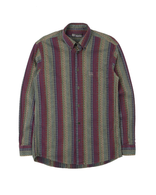 Vintage MISSONI Sport Shirt Textured Cotton Multicolor Mens Size 48 IT