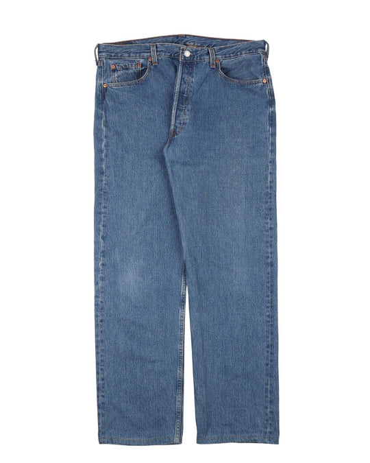 LEVIS 501 Jeans Blue Denim Cotton Mens Made In USA Straight Leg Big E Size 38x36
