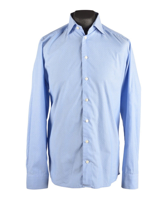 Men's ETON Blue Check Dotted Slim Fit Shirt Size 40 / 15.75 / M