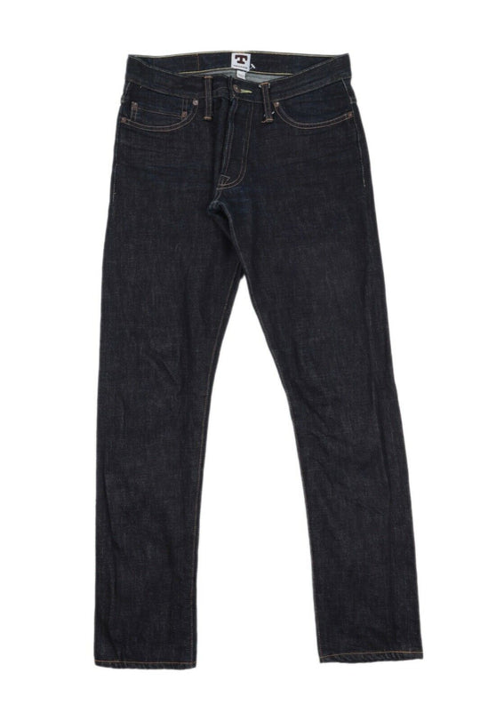 Men's TELLASON USA White Oak Navy Blue Selvage Denim Cotton Jeans Size W 29