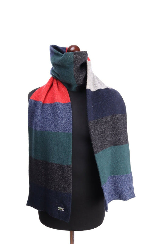 Men's LACOSTE Multicolored Wool Blend Color Block Scarf