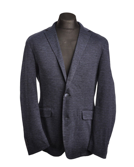 HACKETT Jacket Navy Blue Melange Cotton Mens Blazer Size 42 US / 52 IT