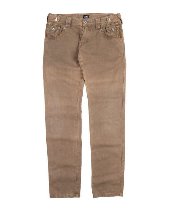 Vintage DG DOLCE & GABBANA Denim Brown Cotton Men's Jeans  Size 30