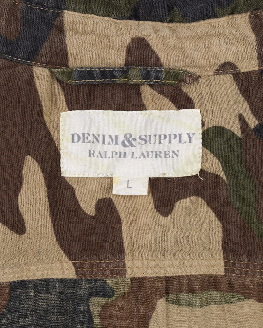 DENIM & SUPPLY RALPH LAUREN Shirt Green Camo Cotton Men's Size L
