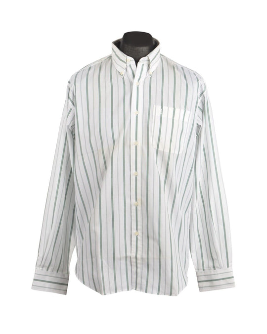 YVES SAINT LAURENT White Striped Men's  Cotton Blend Shirt Sz 40-41 / 16
