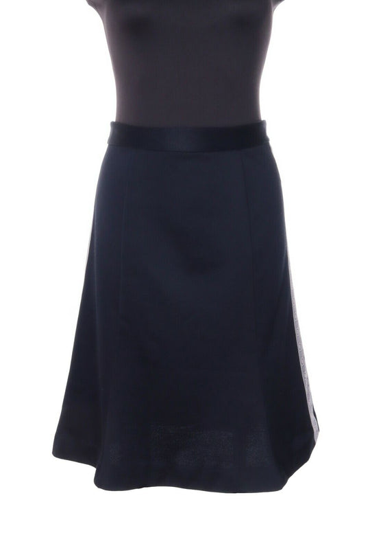 Women's WOOD wood Black Knee Lenght A-Line Skirt Size 34