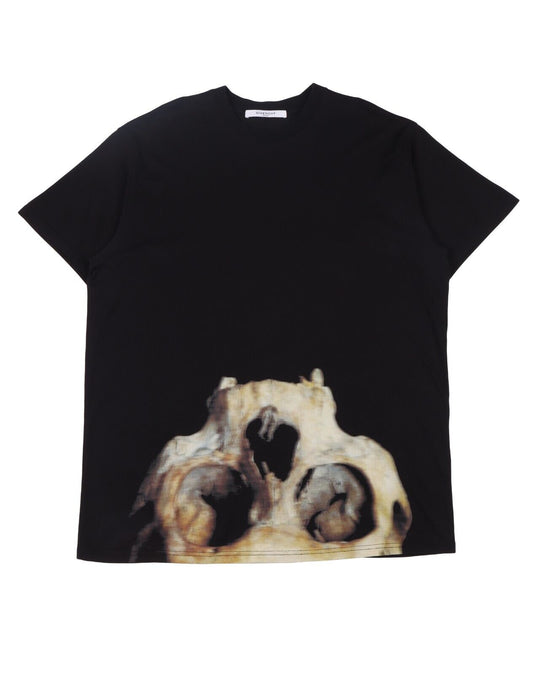 GIVENCHY T Shirt Black Skull Logo Cotton Mens Size M