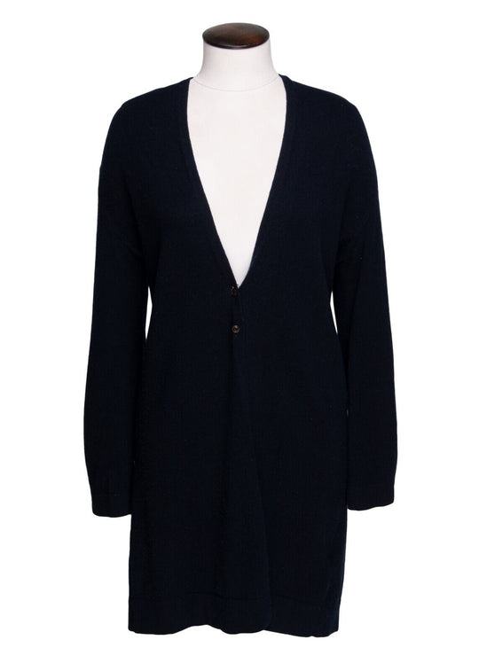 FABIANA FILIPPI Long Cardigan Black Wool Silk Womens  Size L